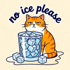 No Ice Please Grumpy Cat T-Shirt - Funny Relatable Cat Lover Gift