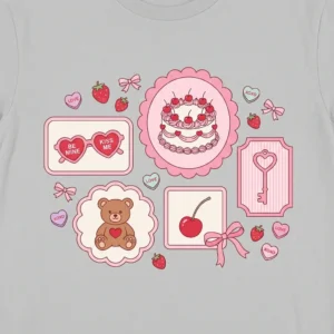 Valentine's Day Coquette Shirt - Retro Kawaii Heart Collage Tee