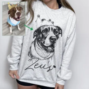 Custom Dog Portrait Sweatshirt - Personalized Pet Name Crewneck