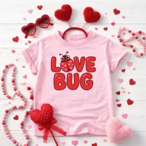 Love Bug Kids Valentine T-Shirt - Cute Ladybug Shirt for Toddlers