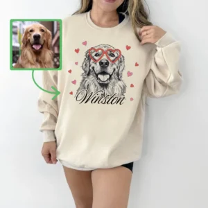 Custom Golden Retriever Sweatshirt - Personalized Pet Portrait