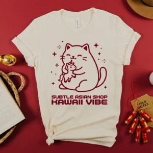 Kawaii Cat & Unicorn Hug T-Shirt - Subtle Asian Aesthetic Tee