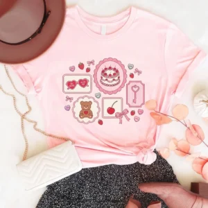Valentine's Day Coquette Shirt - Retro Kawaii Heart Collage Tee